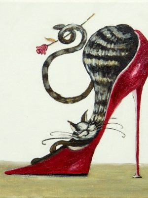 Titarenko, E. - "Striped cat in red shoe"