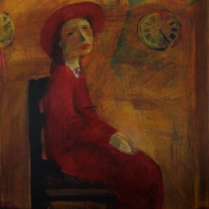 Kukhar, N. - "Woman in red & clock"