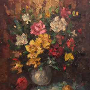 Oleynik, Luba - "Roses in white round vase"