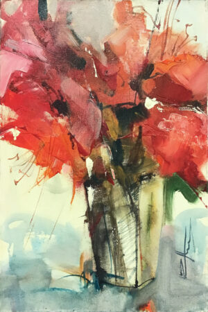 Flowers (Red in Yellow Vase)