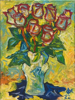 Untitled (Roses in White Vase)