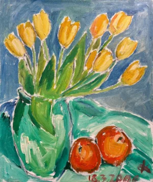 Untitled (Still Life with Yellow Tulips and Fruit)