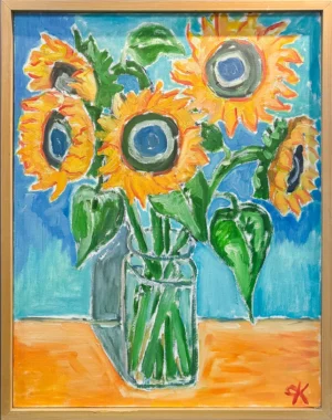 Untitled (Sunflowers in Glass Vase)